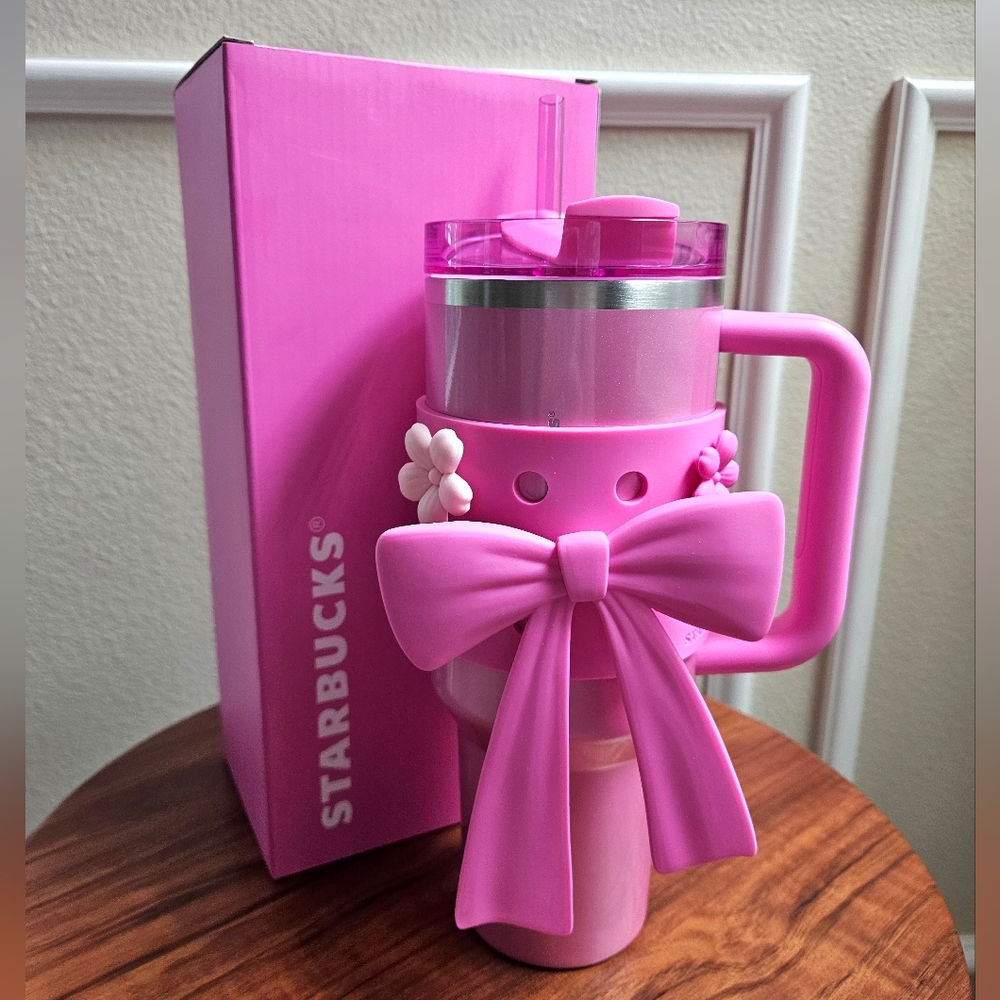 Starbucks + Stanley China Sakura Pink Tumbler 40oz With Accessories